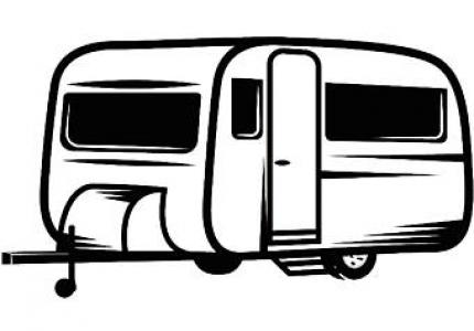 cartoon image of black and white rv