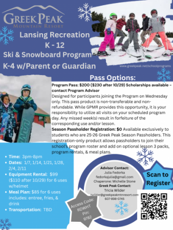2026 Ski Program Flyer